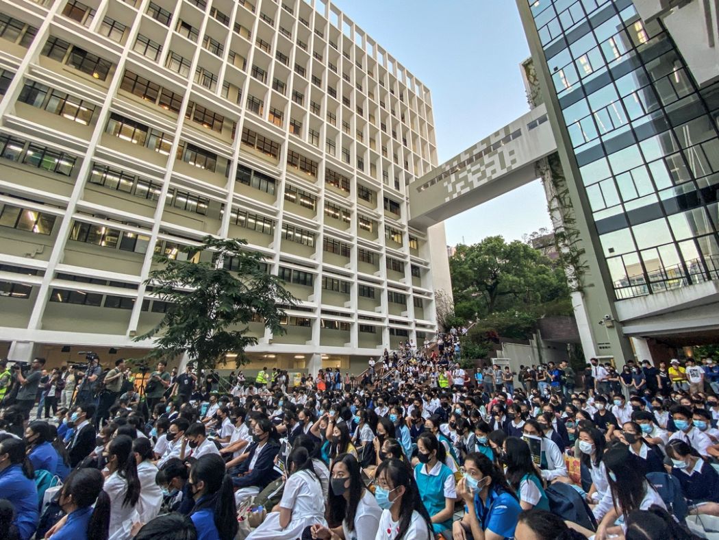 October 18 hku university high school rally mask ban